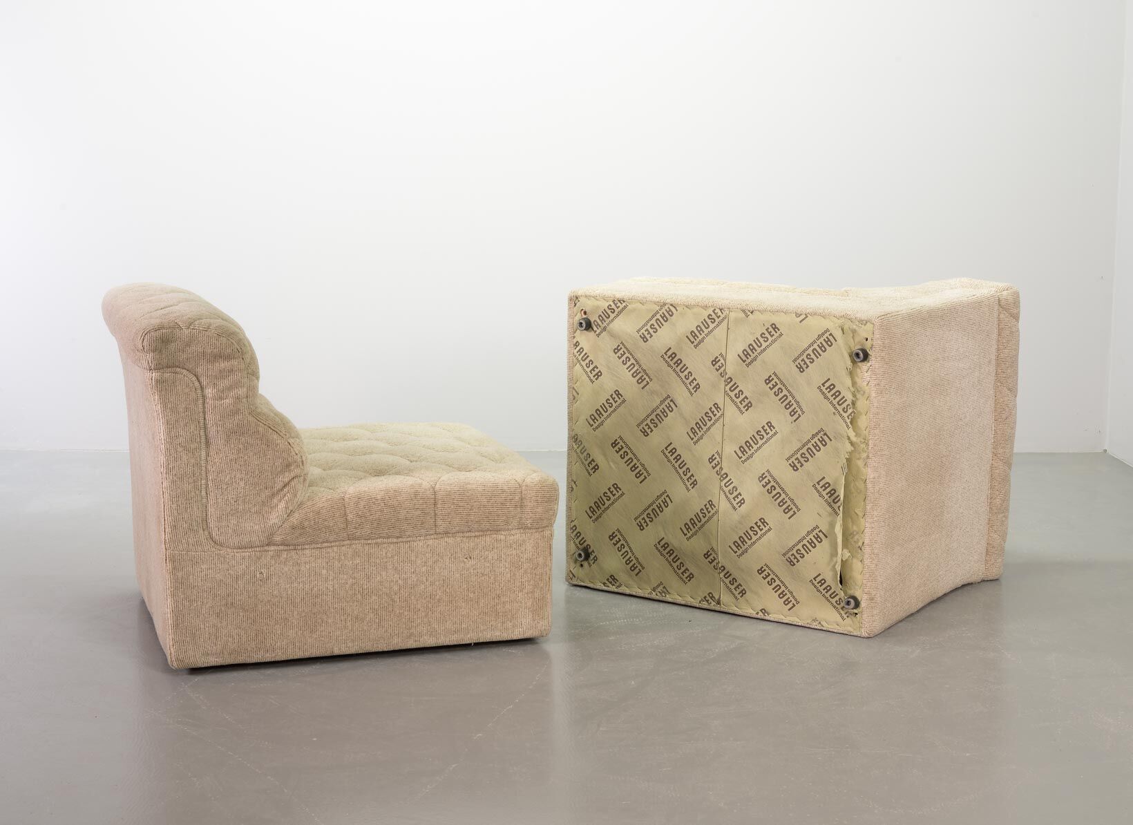 Laauser Vintage Design Velvet Modular 2-Seater Sofa, 2 Elements 1970s