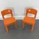 Ensemble de 2 chaises vintage Allibert en plastique orange, France 1970