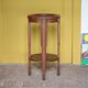 Vintage wooden side table, wooden and marble pedestal table, wooden pedestal, plant stand.