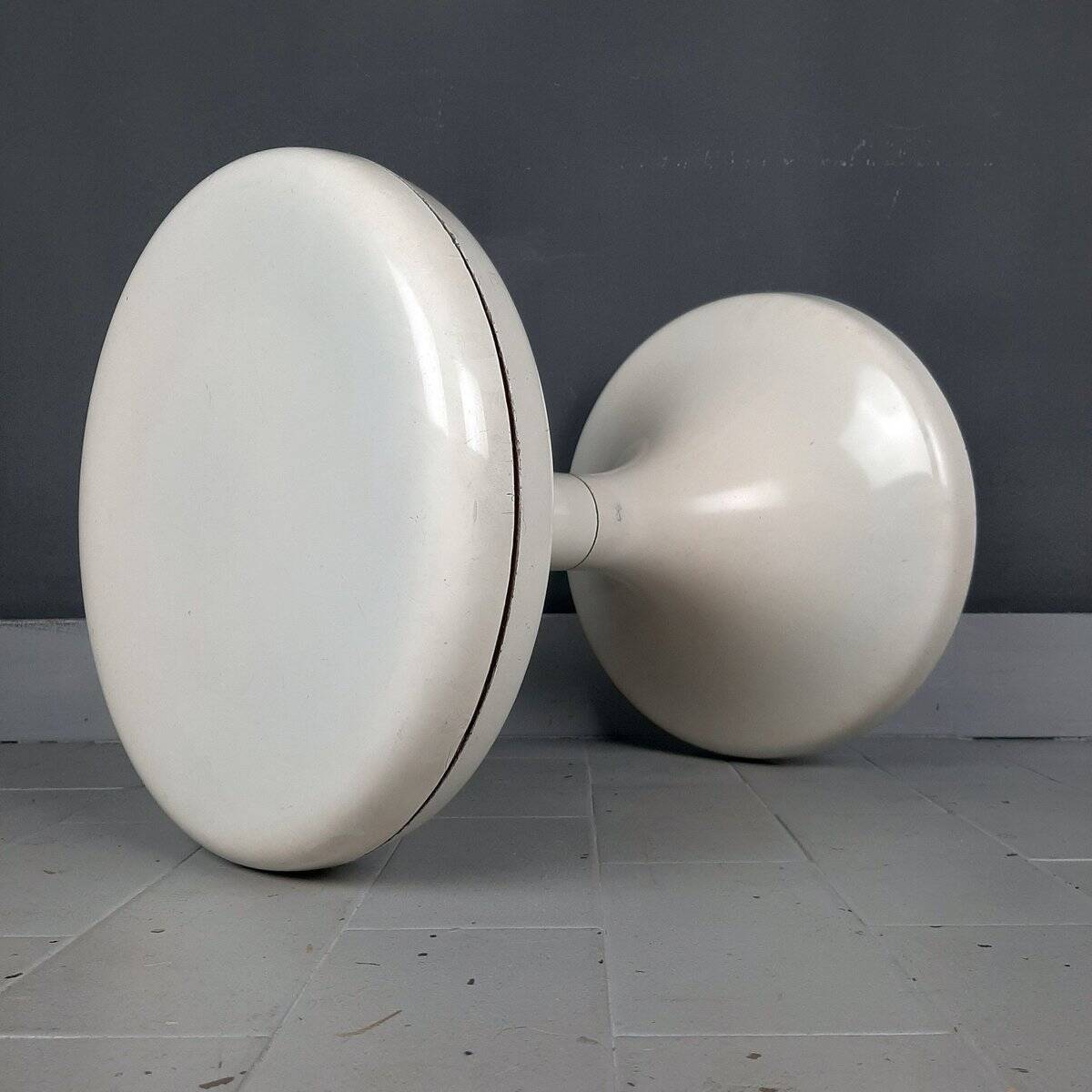 Jurcek stool in white plastic by Bogomir Zorman & Ljerka Finžgar for Meblo Yugoslavia, 1970s