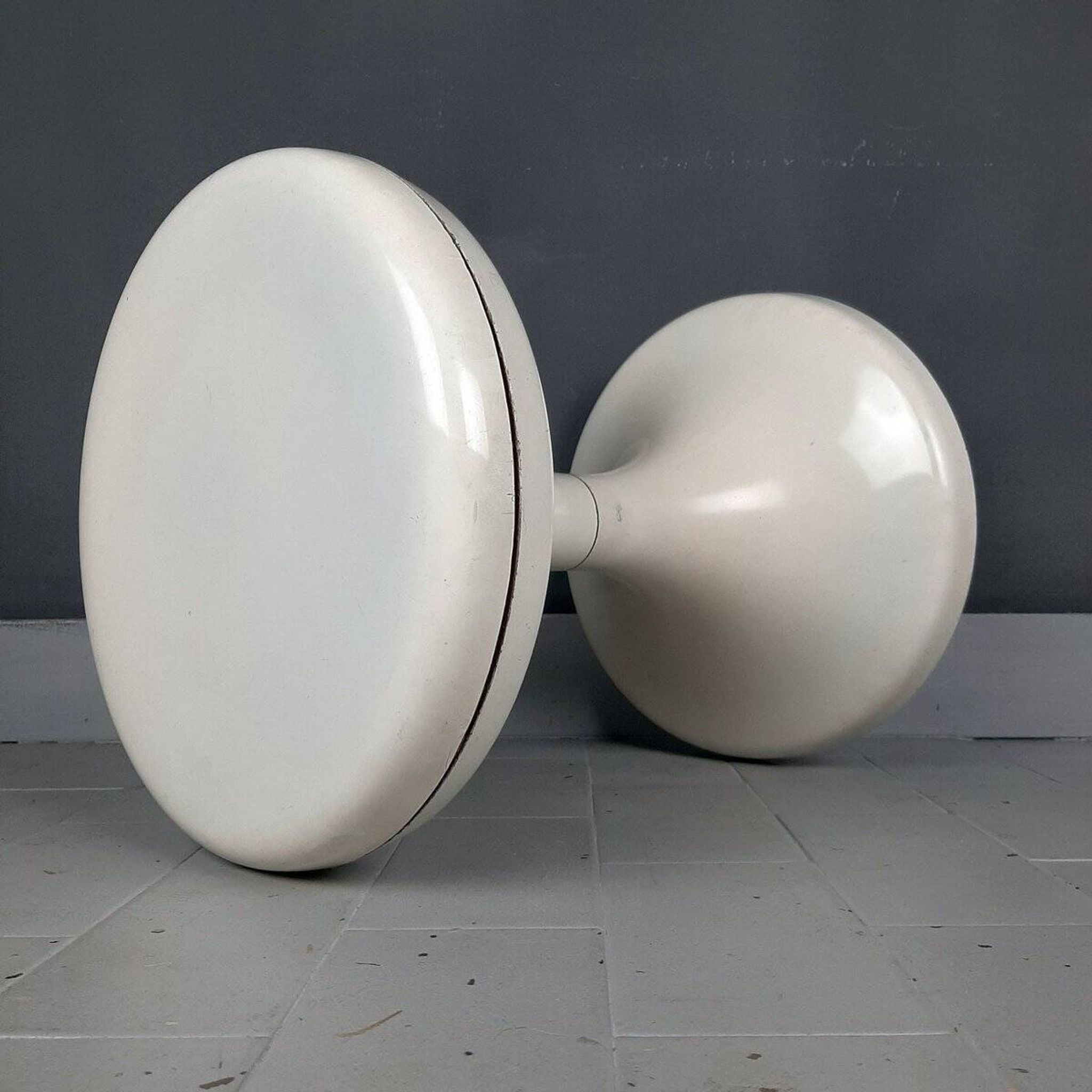 Jurcek stool in white plastic by Bogomir Zorman & Ljerka Finžgar for Meblo Yugoslavia, 1970s