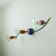 1980s 3-spot ceiling fixture metal and lucite honsel memphis era