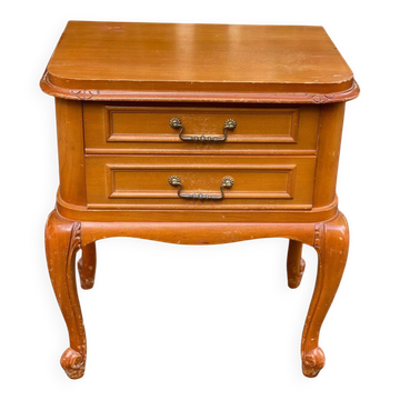 Table de chevet Louis XV en bois massif du XXème