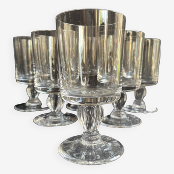 6 twisted plain crystal port glasses – Typical of the 1960s-1970's