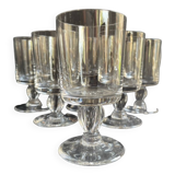 6 twisted plain crystal port glasses – Typical of the 1960s-1970's