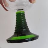 Green twisted stemmed Roemer glasses