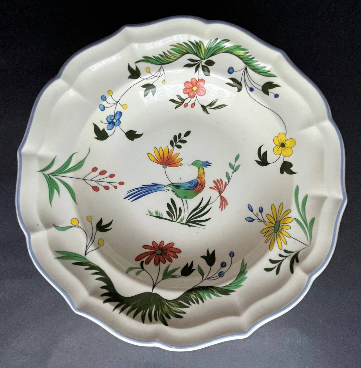 6 soup plates gien birds of paradise