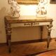 Italian Louis XVI White Lacquer and Giltwood Console with Scagliola Siena Marble Top