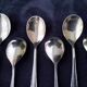 6 Silver-plated ice cream spoons, golden spoons