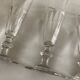 Set of 5 19th glass champagne flutes with flat slices cut