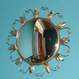Miroir soleil doré diamètre 49cm