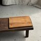 Rectangular solid teak platter with carved edges 33x24