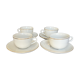 Set of 4 porcelain cups and sub-cups