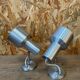 Pair of swivel brushed metal sconces
