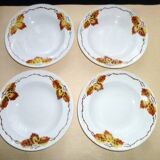 4 Orchies Moulin des Loups soup plates, Autumn 1920 model