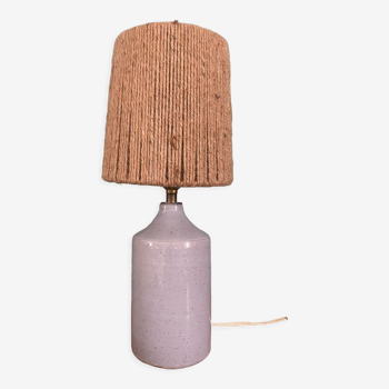 Ceramic lamp and vintage rope lampshade