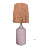 Ceramic lamp and vintage rope lampshade