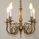 Elegant French Vintage Bronze 5-Light Art Nouveau Style Chandelier