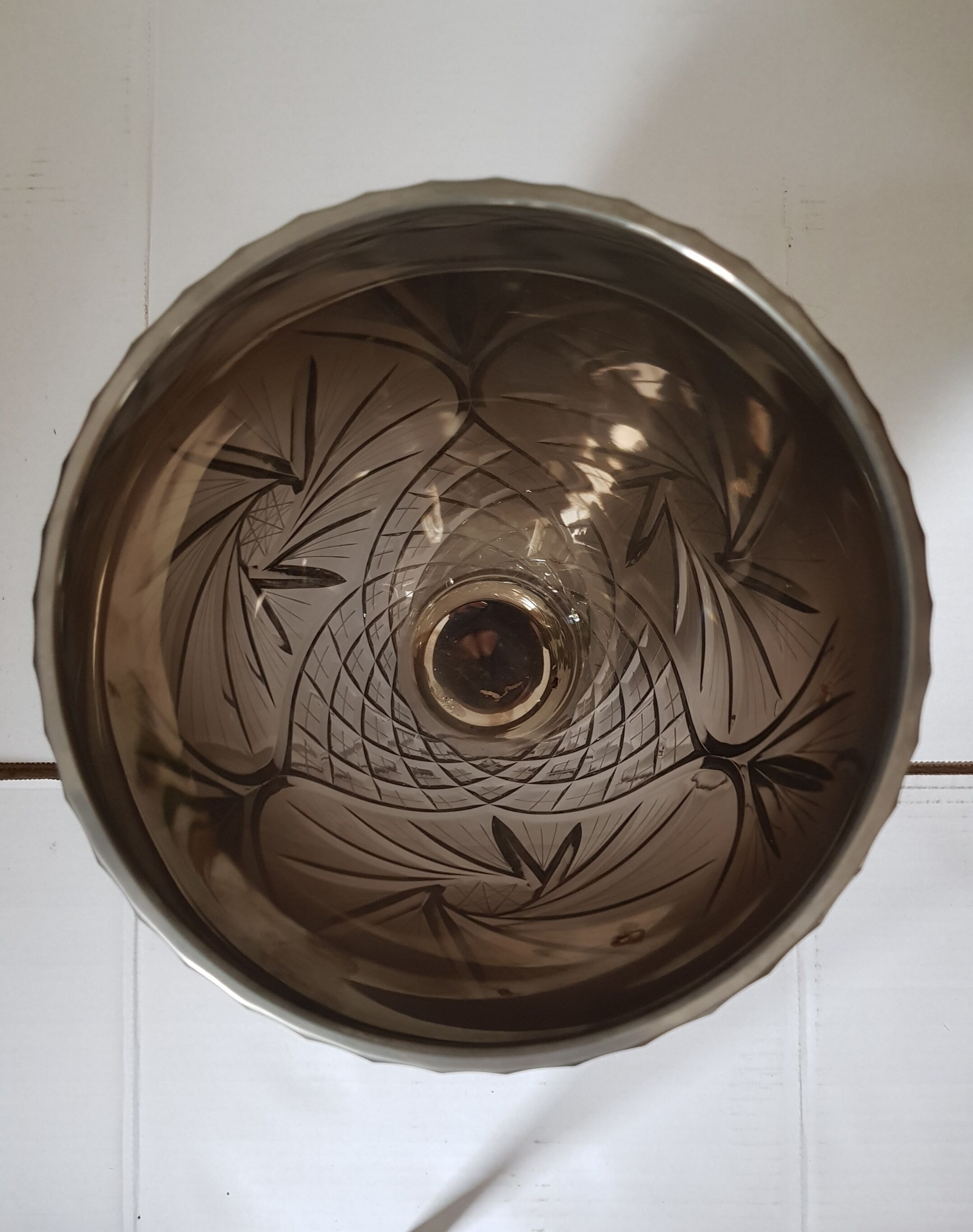 Vase en cristal dégradé argenté