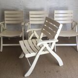 4 vintage folding garden armchairs
