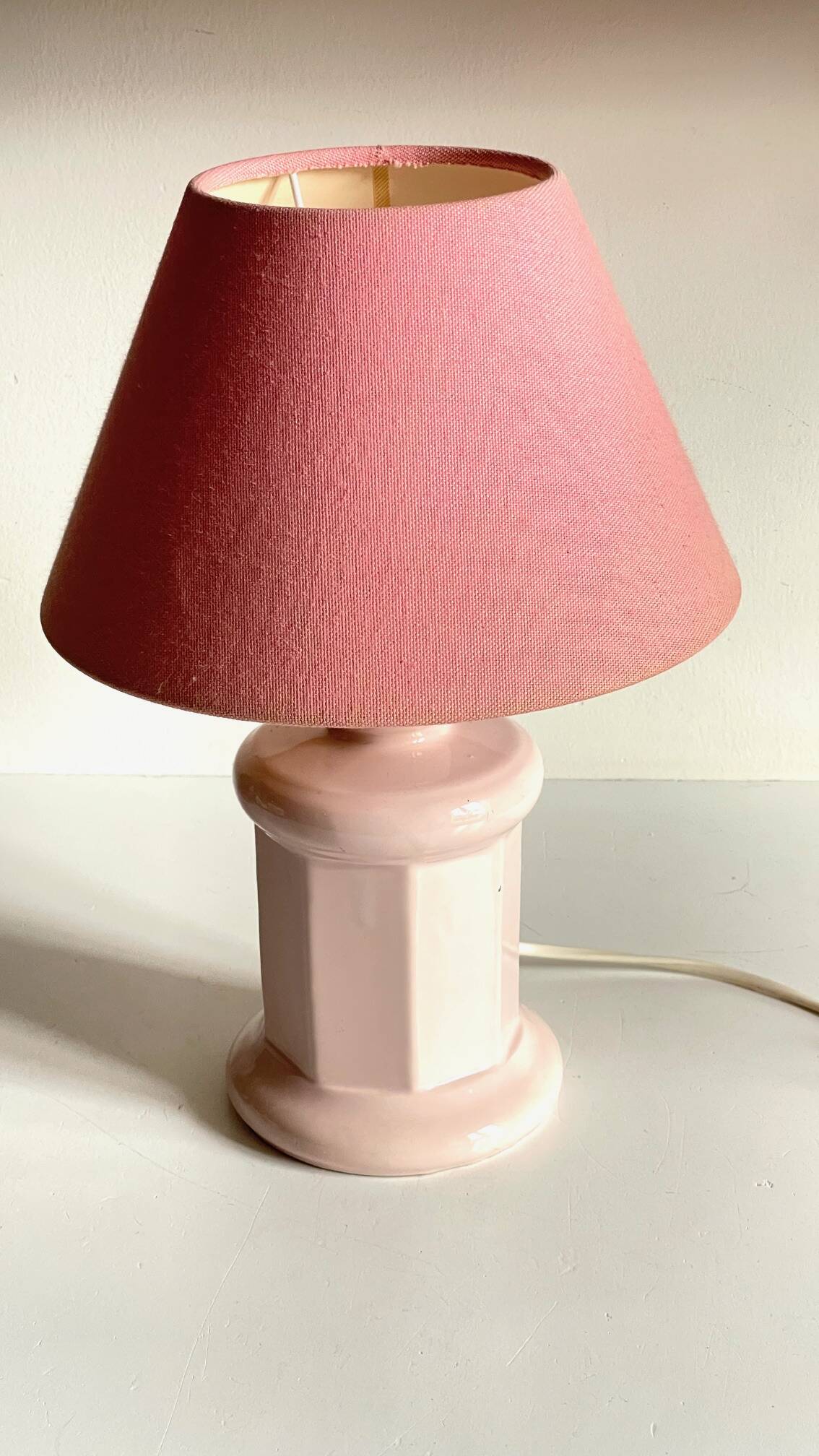 Vintage Pink Ceramic Lamp