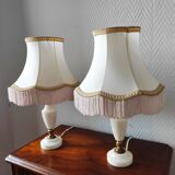 Pair of vintage alabaster lamps