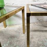 Duo de tables d'appoint dorées