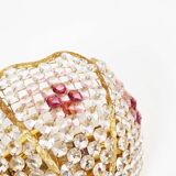 Gilt brass and crystal glass 'basket' wall light by Palwa, Germany 1960s