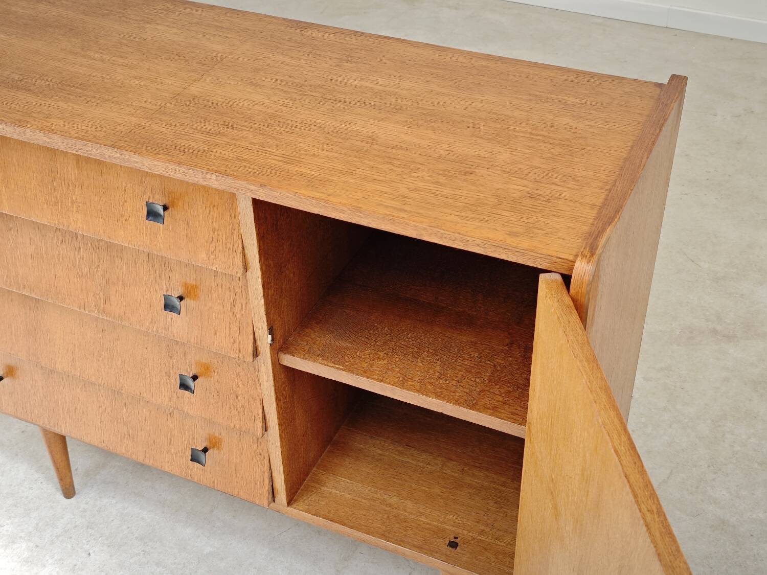 Small sideboard with spindle legs, France 1960