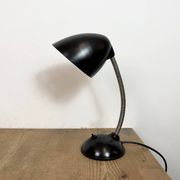 Lampe de table vintage en bakélite marron à col de cygne, années 1950