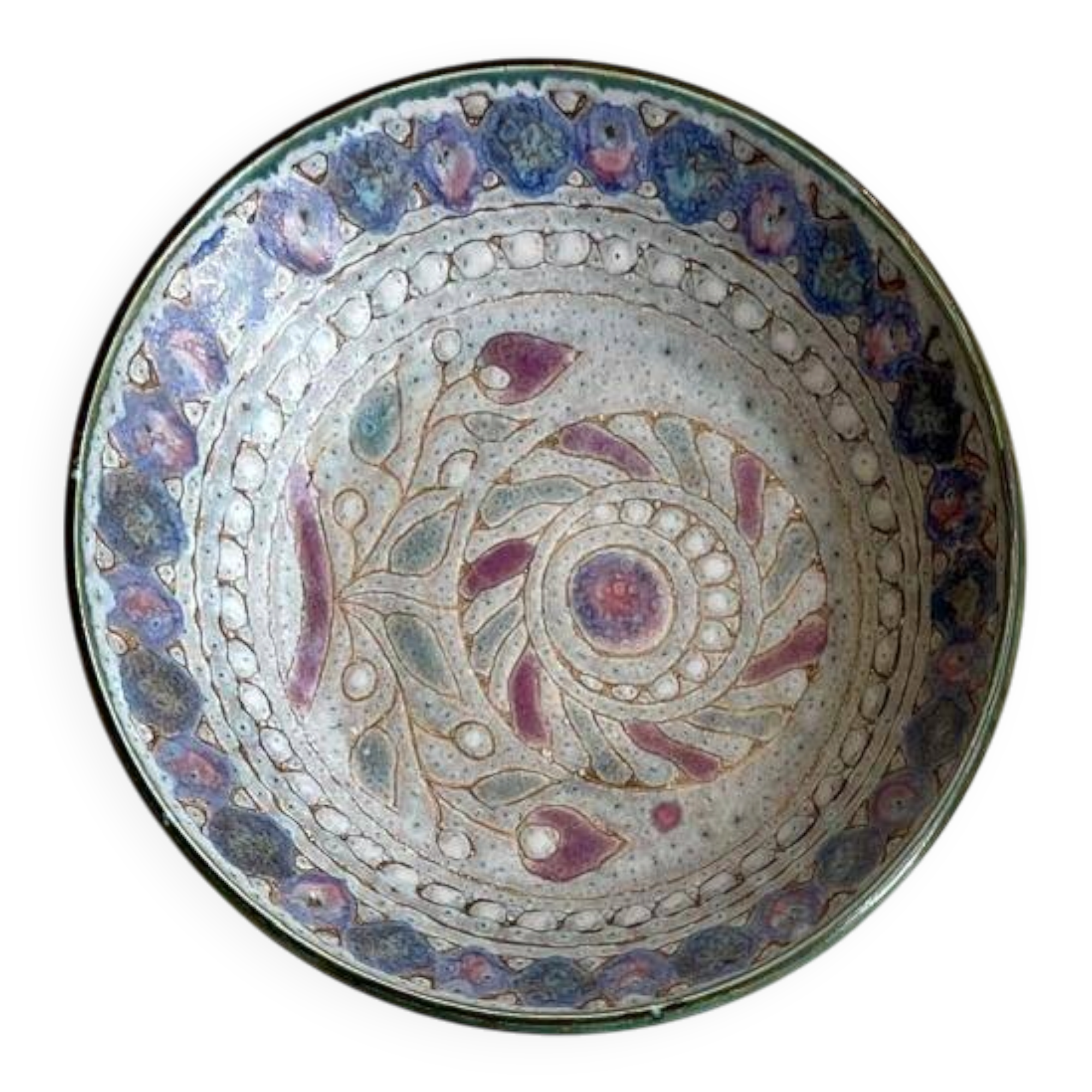 Glazed ceramic deep plate, Danuta Le Hénaff