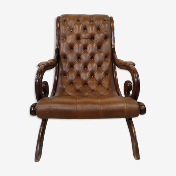 Chesterfield leather armchair