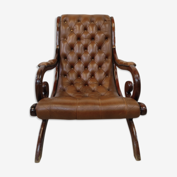 Fauteuil Chesterfield en cuir