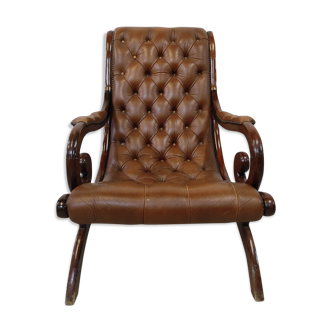 Chesterfield leather armchair