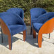 Set of 4 Postmodern Ligne Roset armchairs from the 1980s.