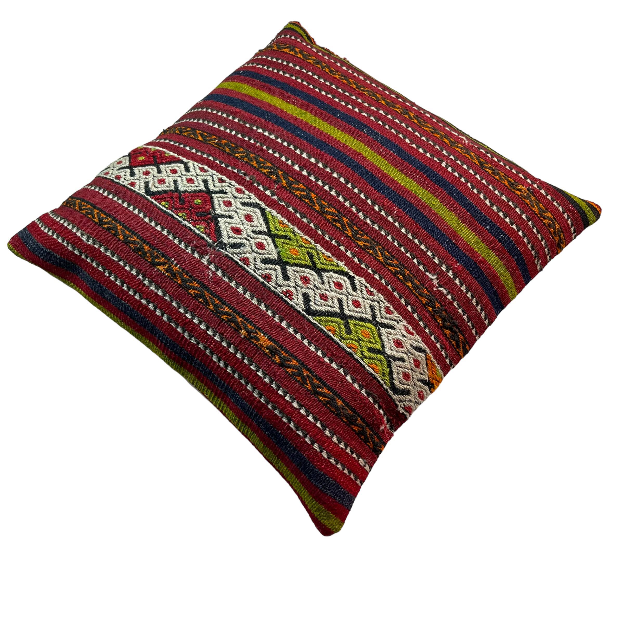 Vintage turkish kilim cushion cover , 55 x 55 cm