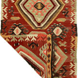 Anatolian handmade kilim rug 260 cm x 97 cm