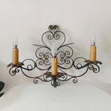 Antique wrought iron wall light from the 50s