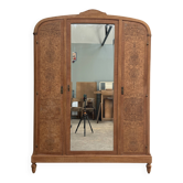 Armoire Art Déco en érable moucheté, rénovée