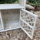 Vintage white rattan wall shelf