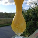Vase en cristal jaune Cristallerie d'Aubusson