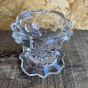 Set of 4 vintage conical moulded glass candle holders sully