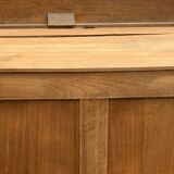 Parisian glass-fronted Art Deco wardrobe in solid raw walnut.