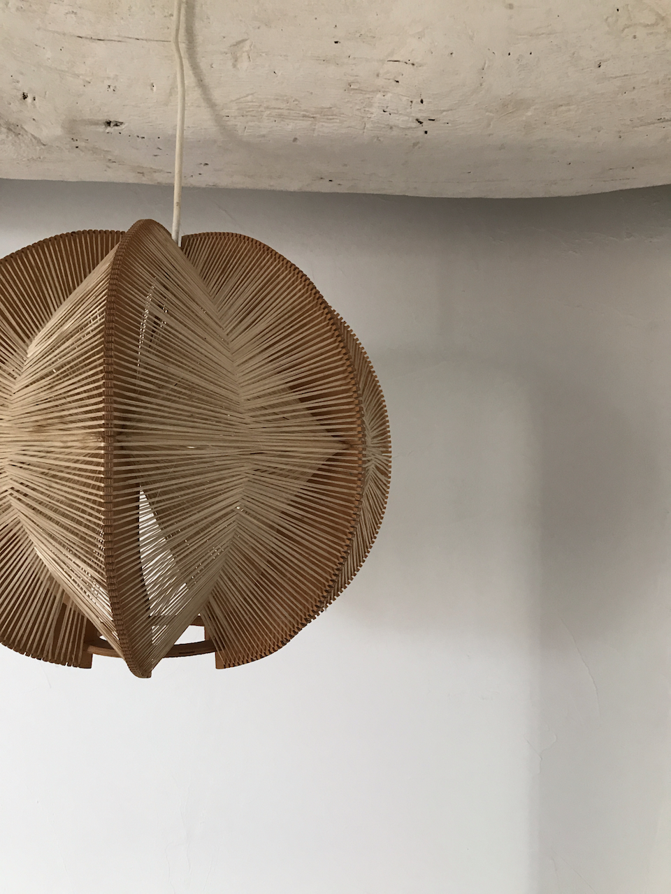 Scandinavian vintage suspension wood and yarn