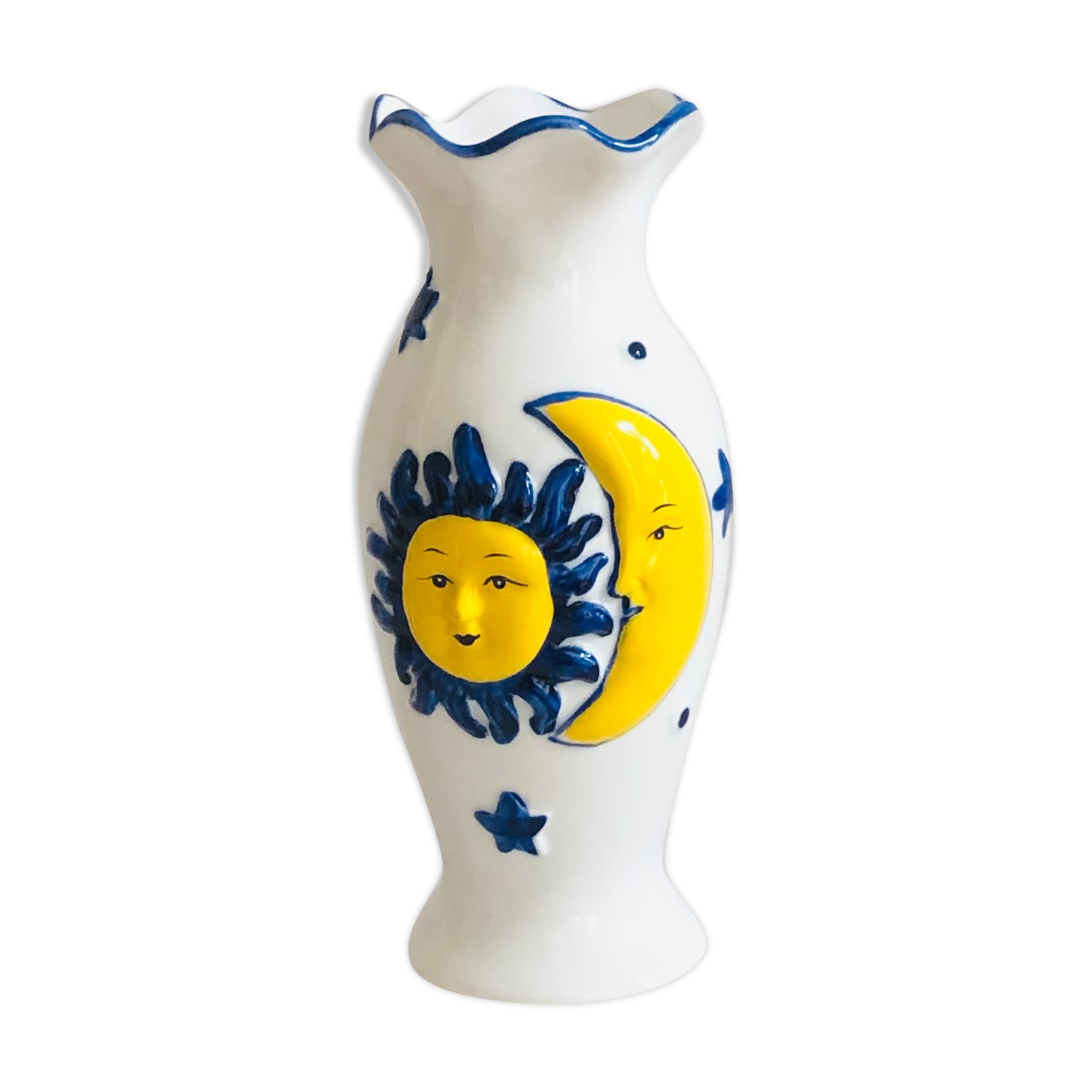 Vintage Sun & Moon Vase ceramic H17cm