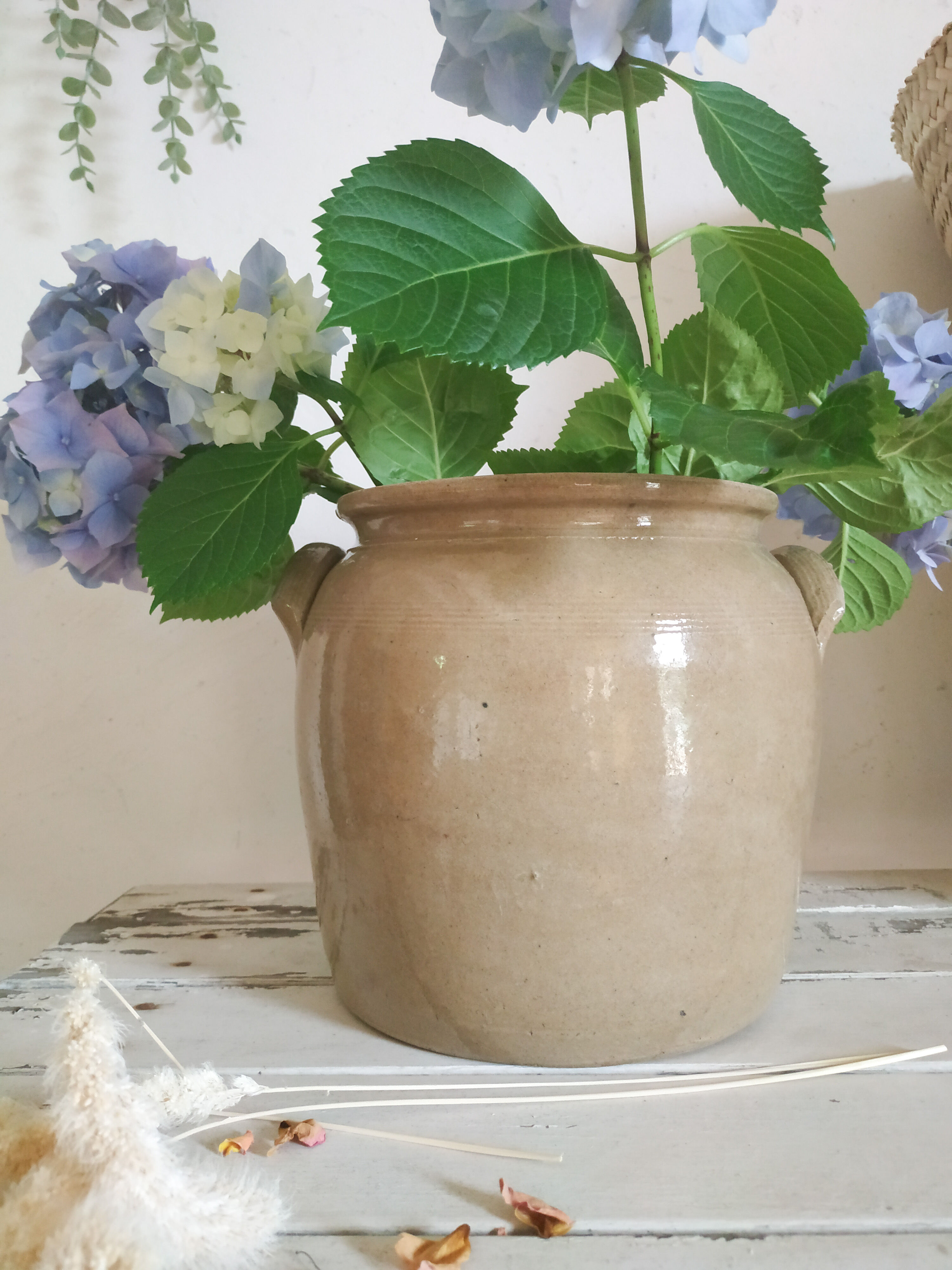 Old glazed sandstone pot