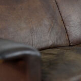 Canapé 2 places vintage moderne en cuir marron 3330 par Arne Vodder pour Fritz Hansen