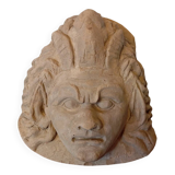 Terracotta clay head sculpture