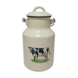 Milk jug in vintage enamelled sheet metal