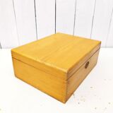 Wooden box varnished vintage storage